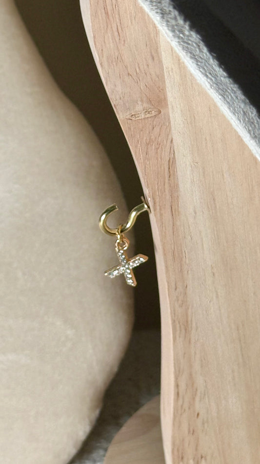 Charm lettre X brillant