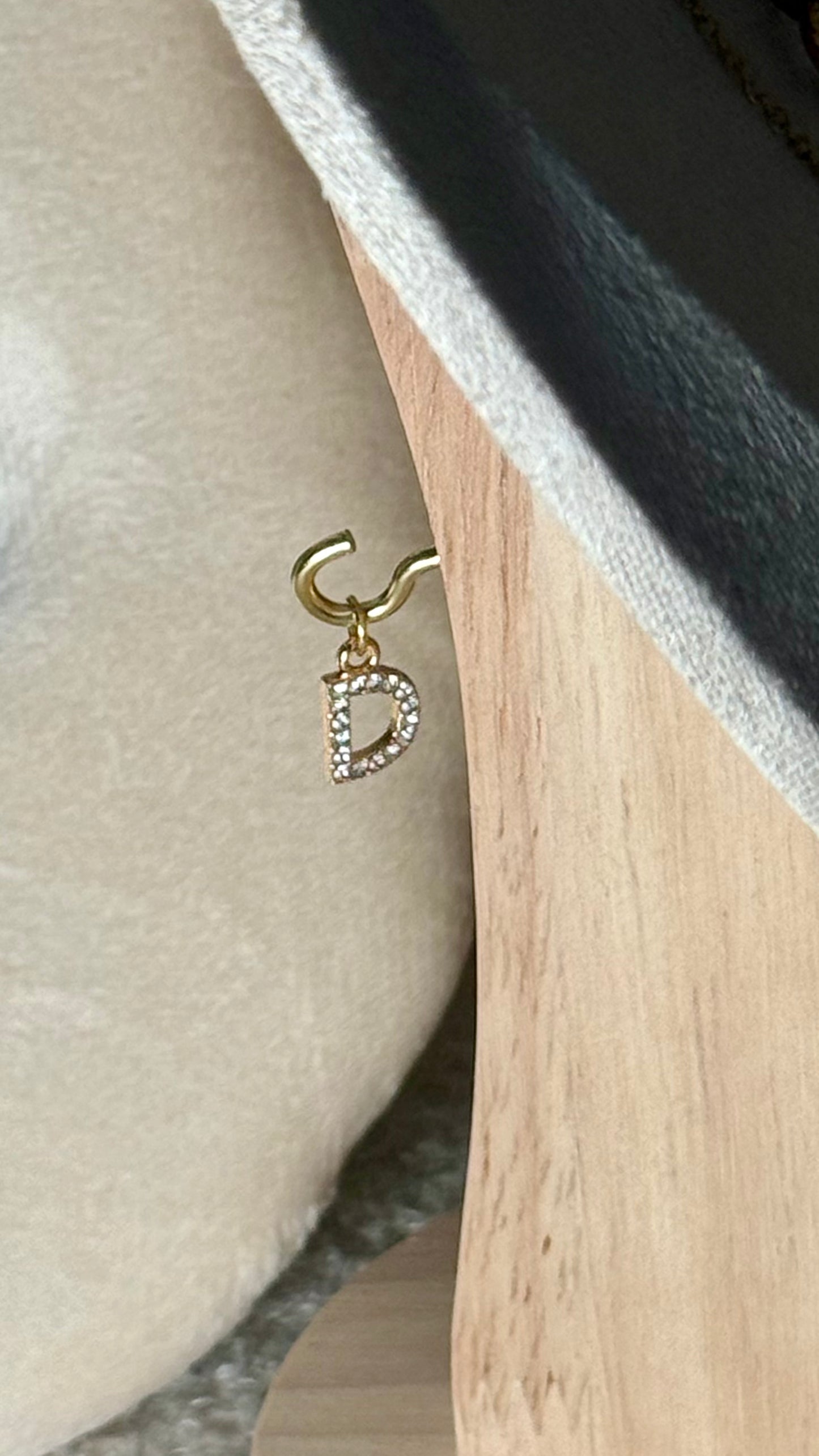 Charm lettre D brillant