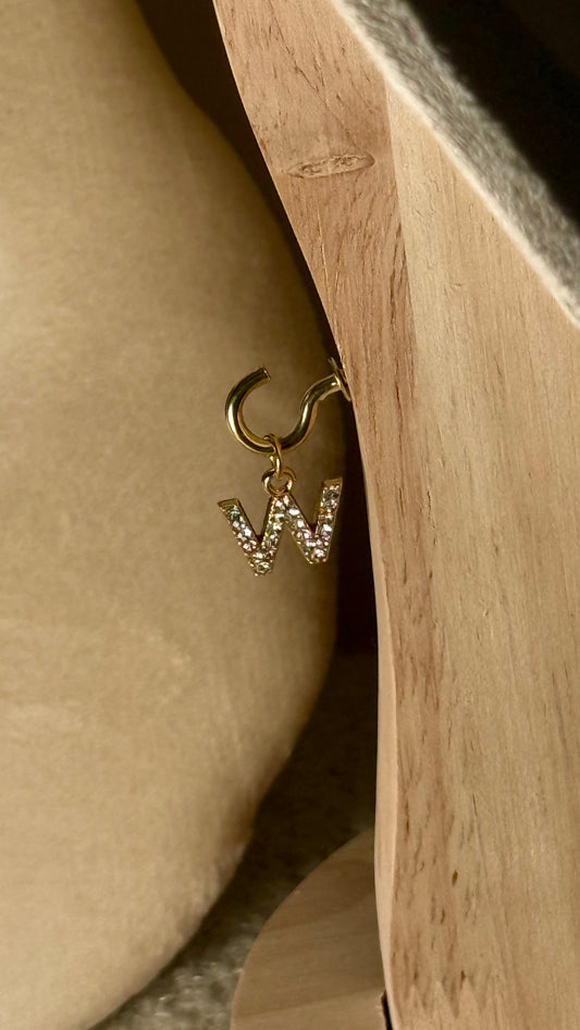 Charm lettre W brillant