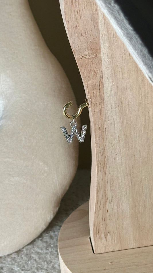 Charm lettre W argenté