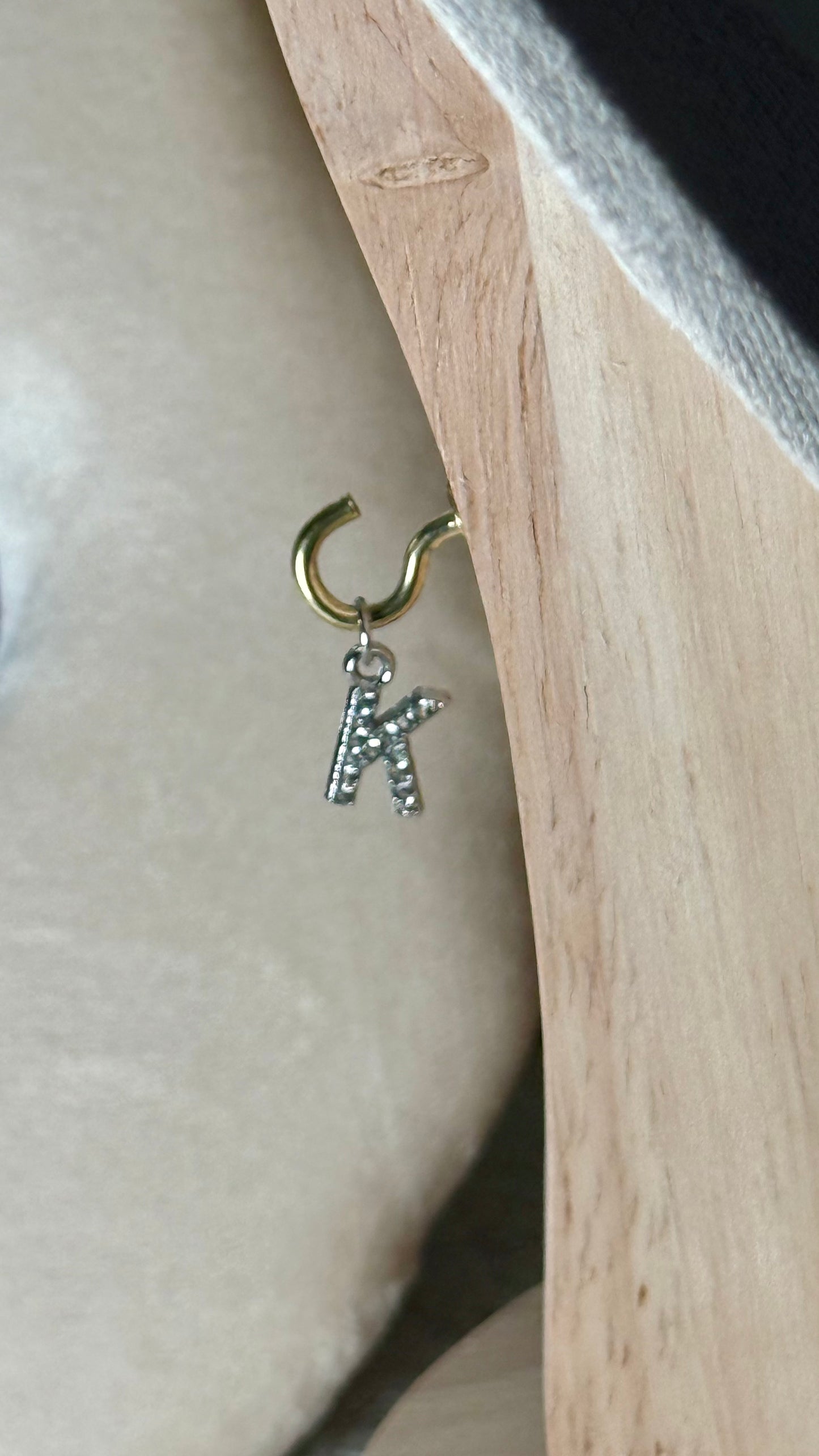 Charm lettre K argenté