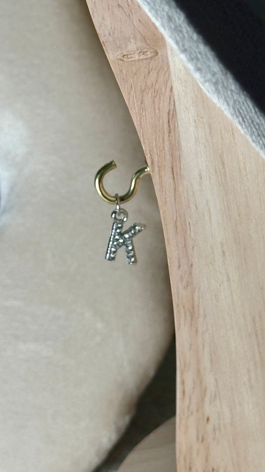 Charm lettre K argenté