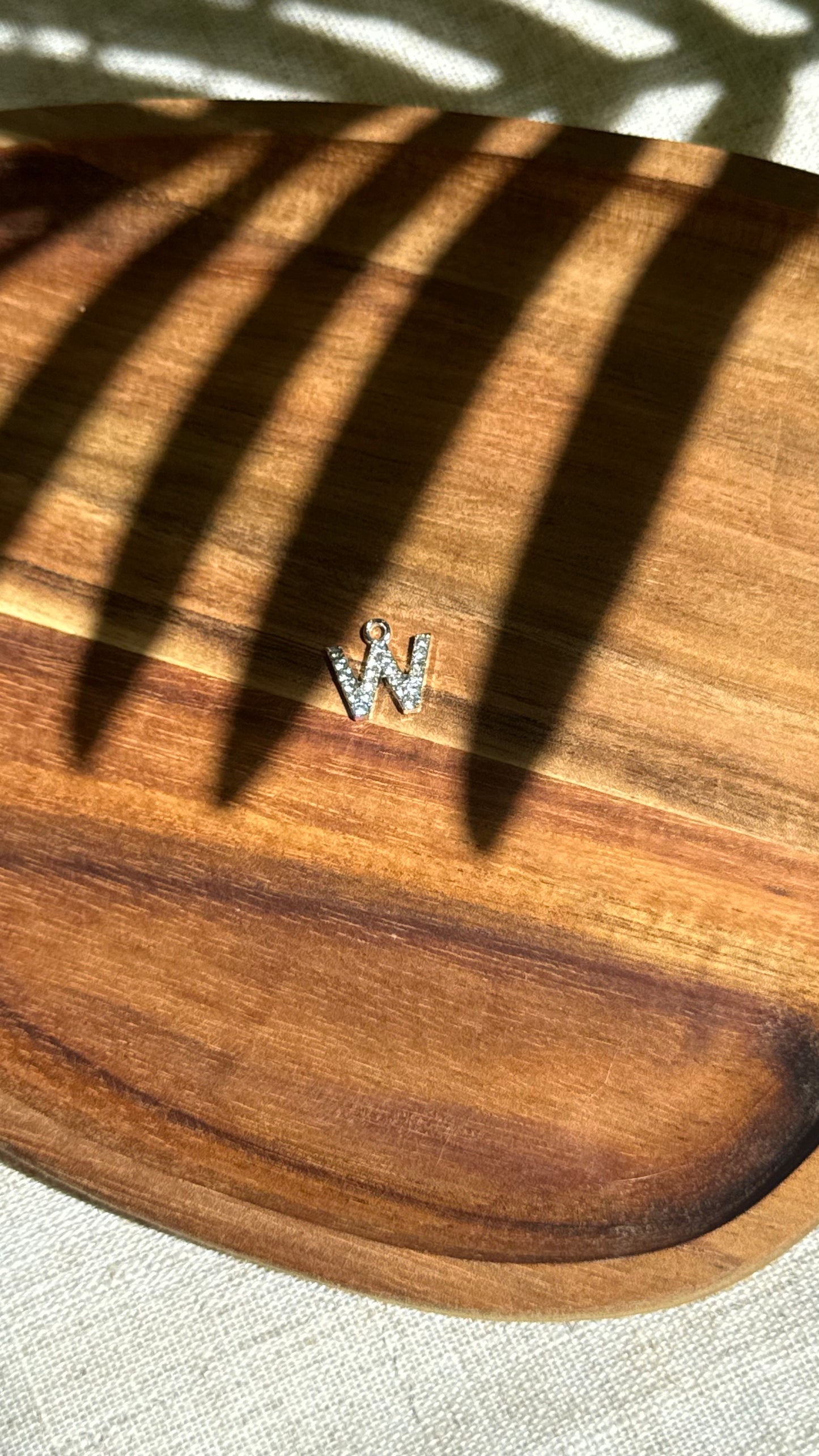 Charm lettre W argentée