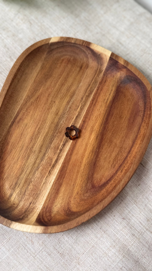 Charm fleur marron